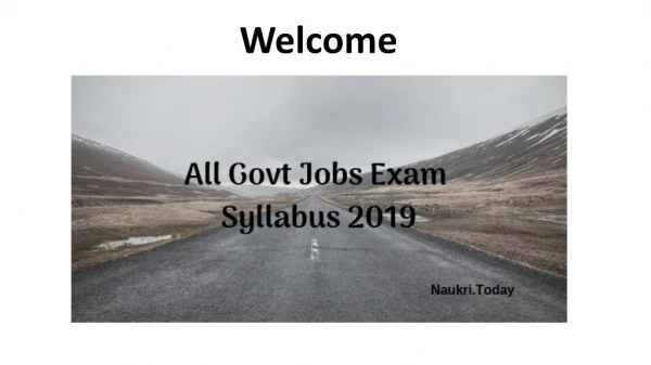 Check Exam Syllabus for Various Govt. Jobs in India - Exam Pattern Pdf