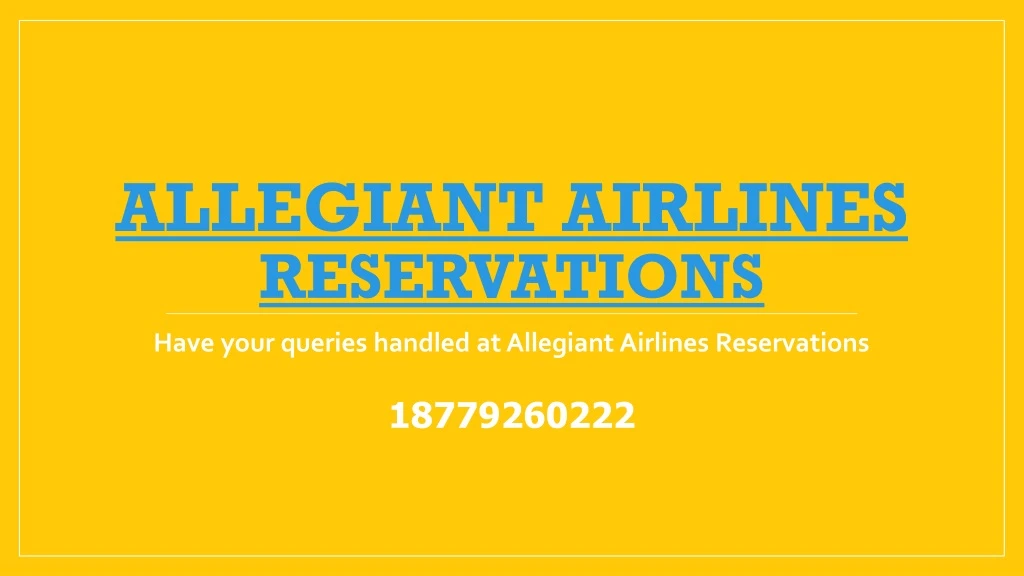 allegiant airlines reservations