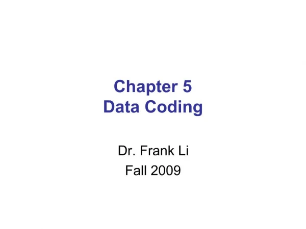 Chapter 5 Data Coding
