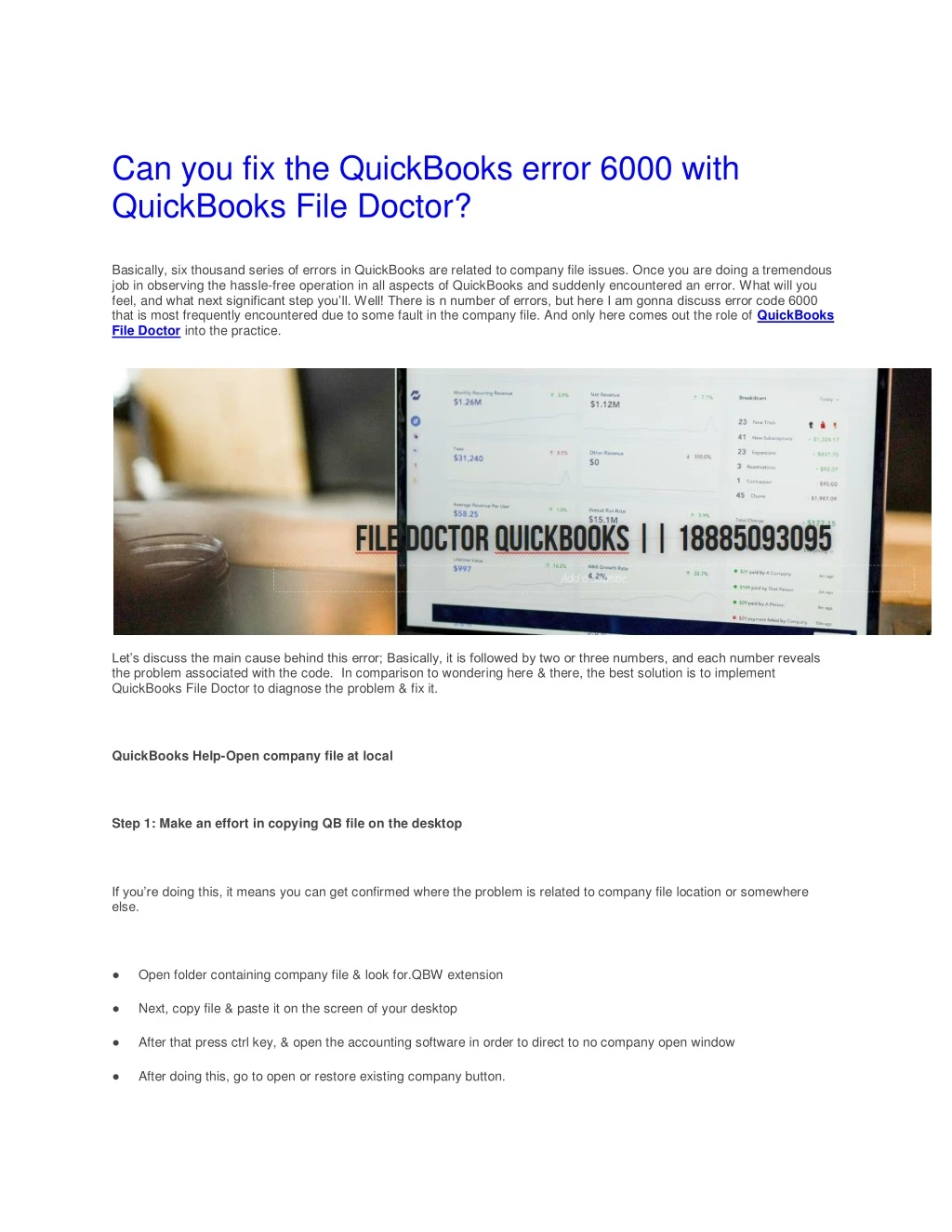 can you fix the quickbooks error 6000 with