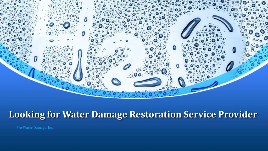 l ooking for water damage restoration service provider
