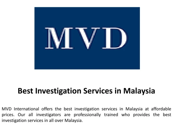 Best Investigation Services in Malaysia