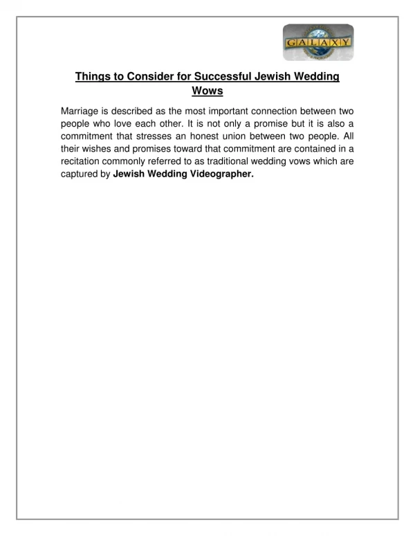 Things to consider for Successful Jewish Wedding Wows