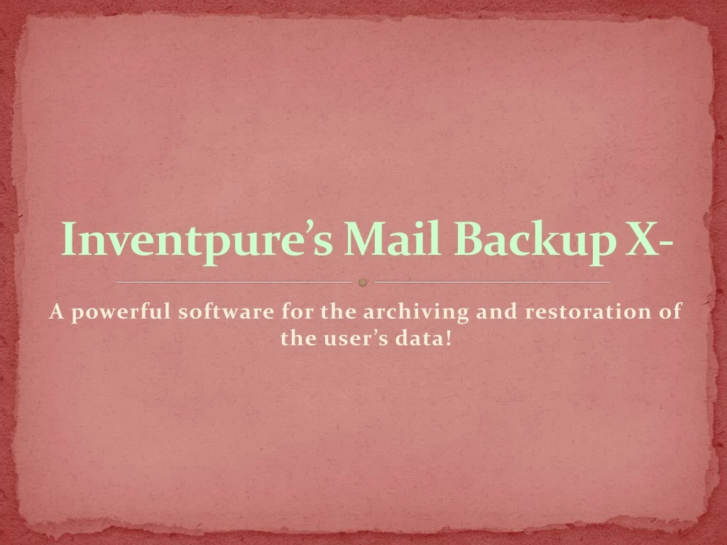 inventpure s mail backup x