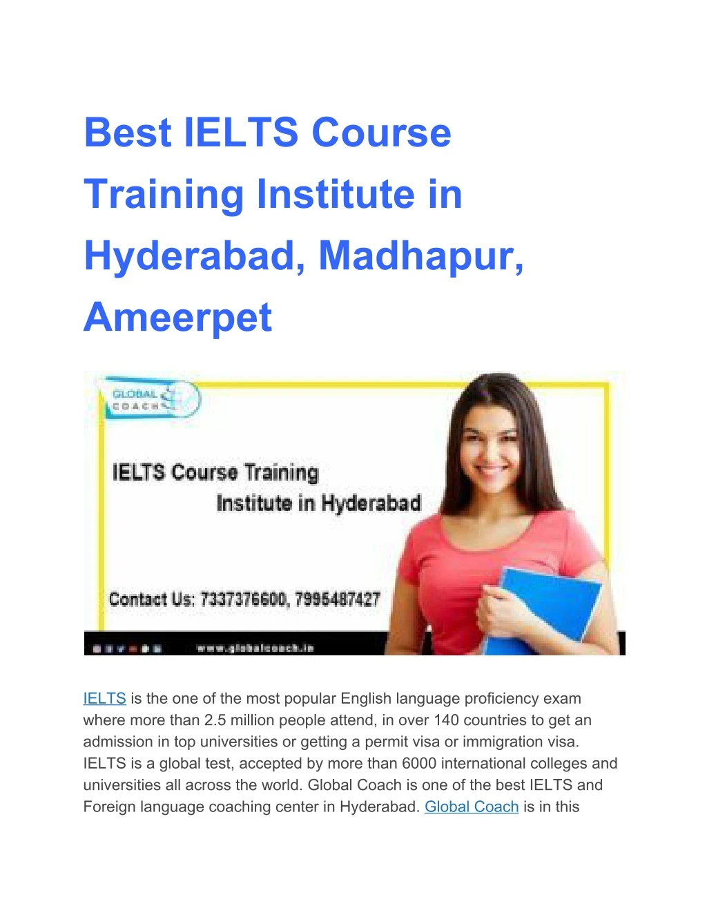 best ielts course training institute in hyderabad