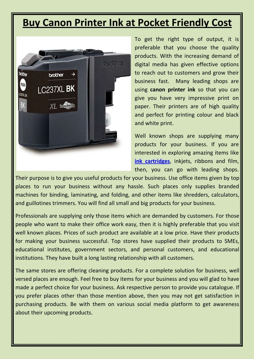 buy canon printer ink at pocket friendly cost