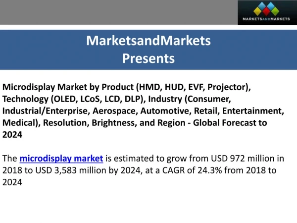 Microdisplay Market | Industry Analysis and Market Forecast to 2024