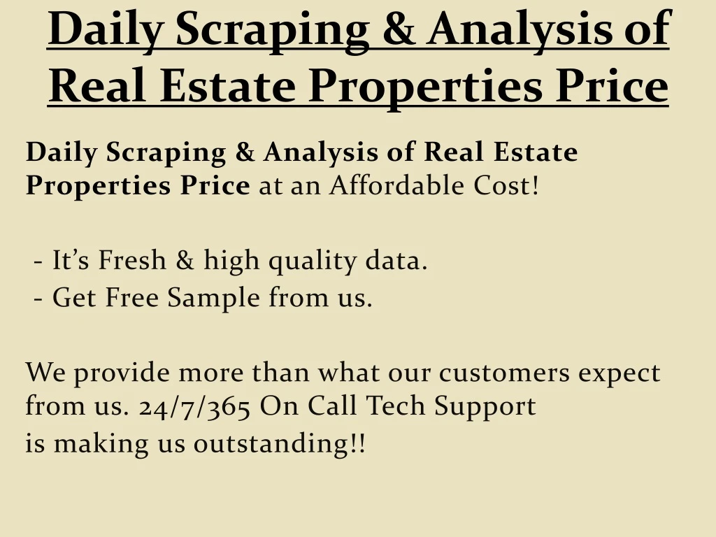 daily scraping analysis of real estate properties price
