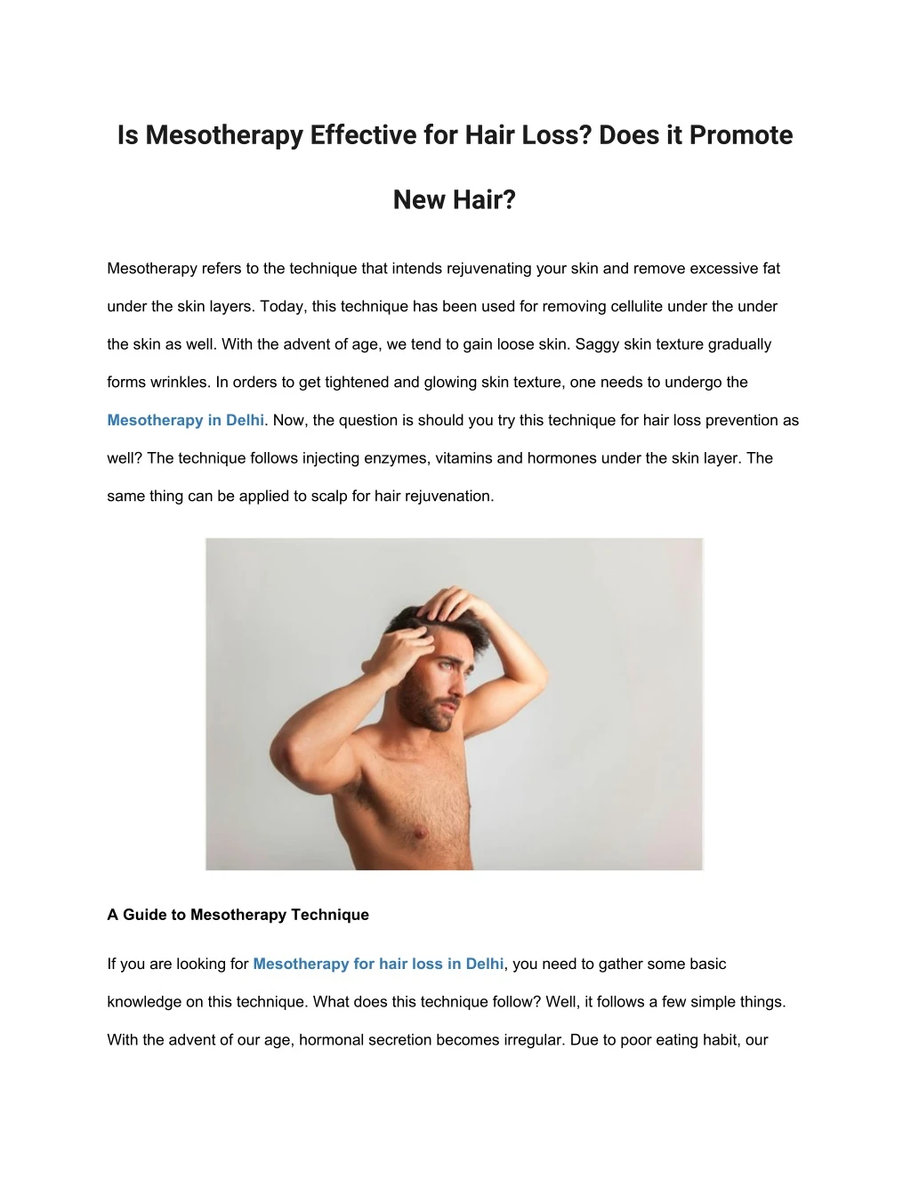 is mesotherapy effective for hair loss does