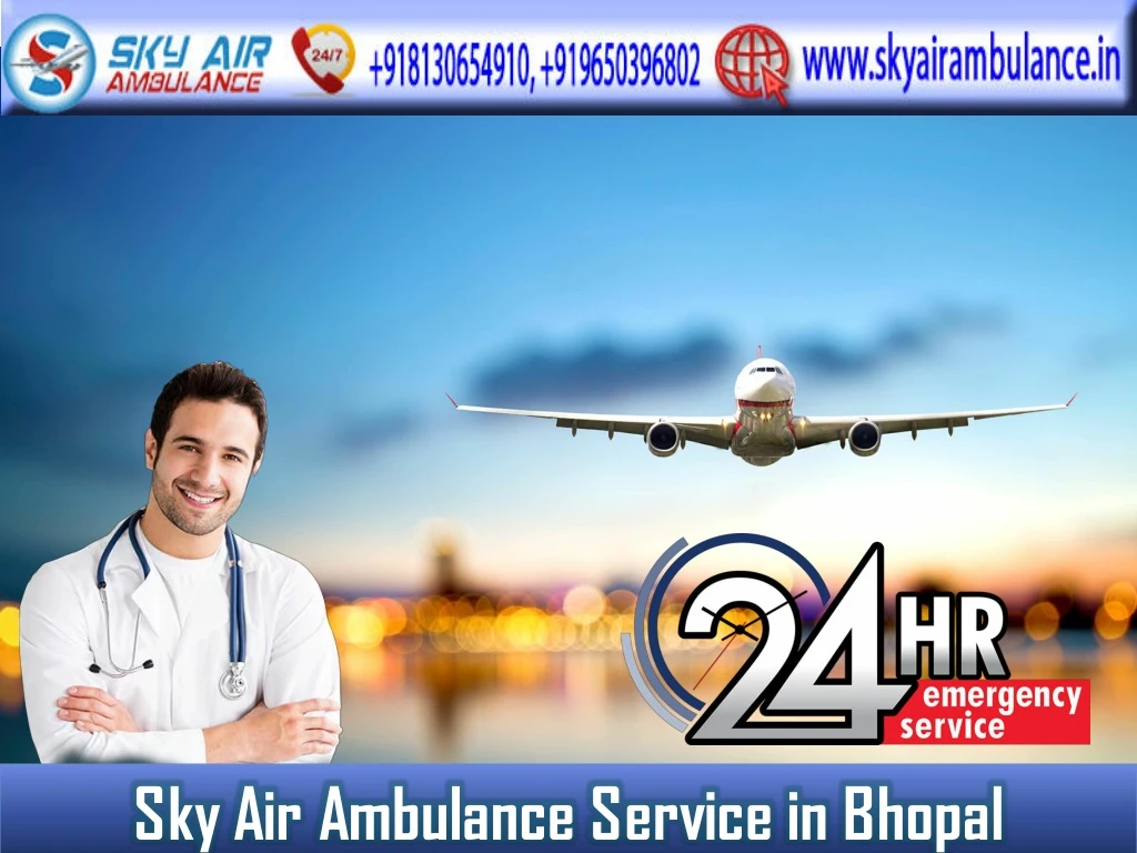 sky air ambulance service in bhopal