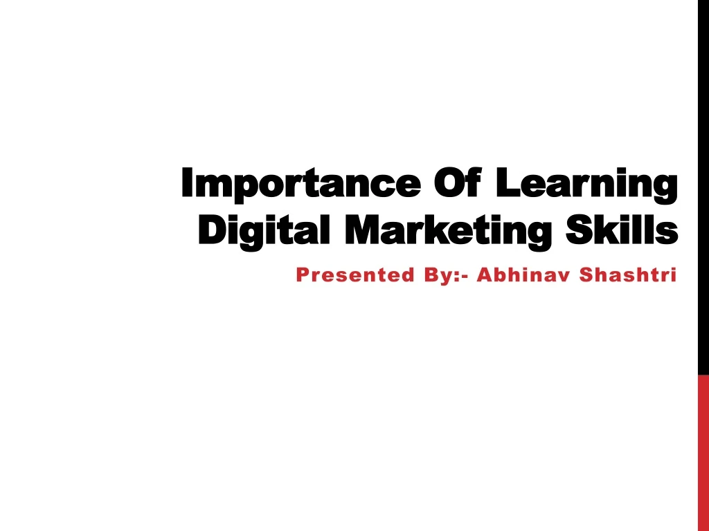 importance of learning digital marketing skills