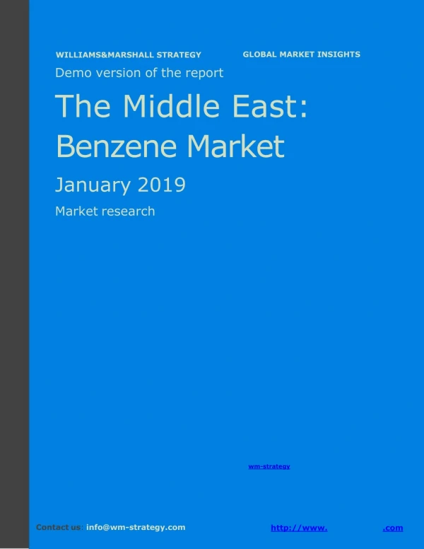 WMStrategy Demo Middle East Benzene Market January 2019