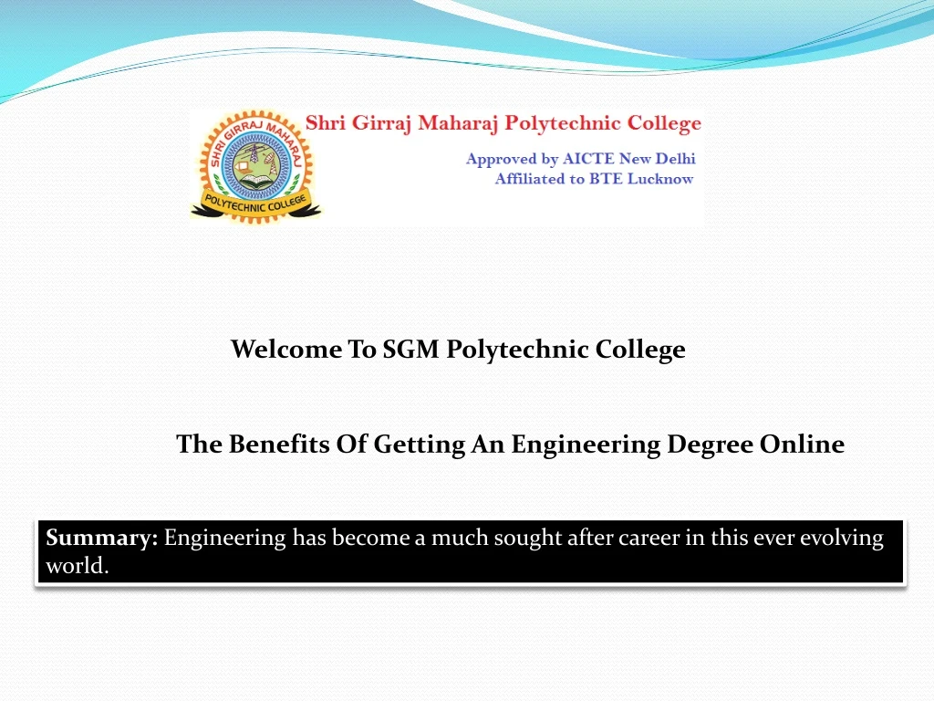 welcome to sgm polytechnic college