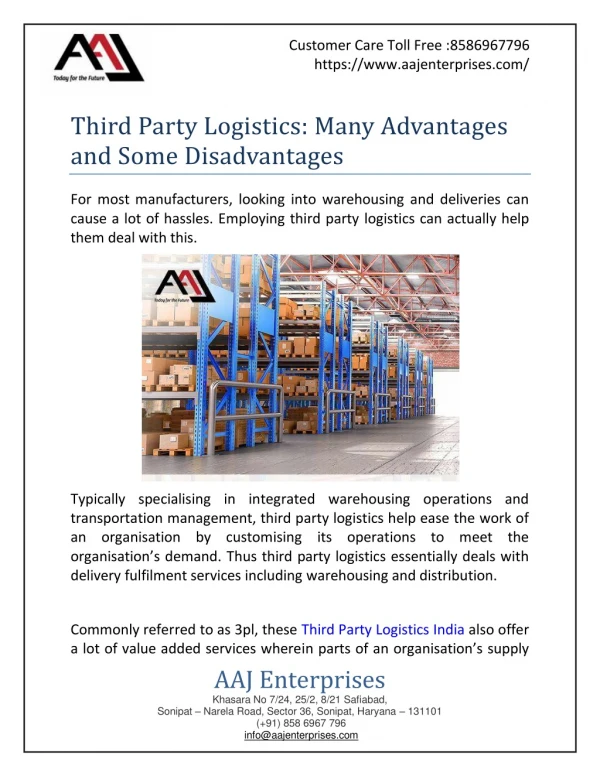 Third Party Logistics: Many Advantages And Some Disadvantages