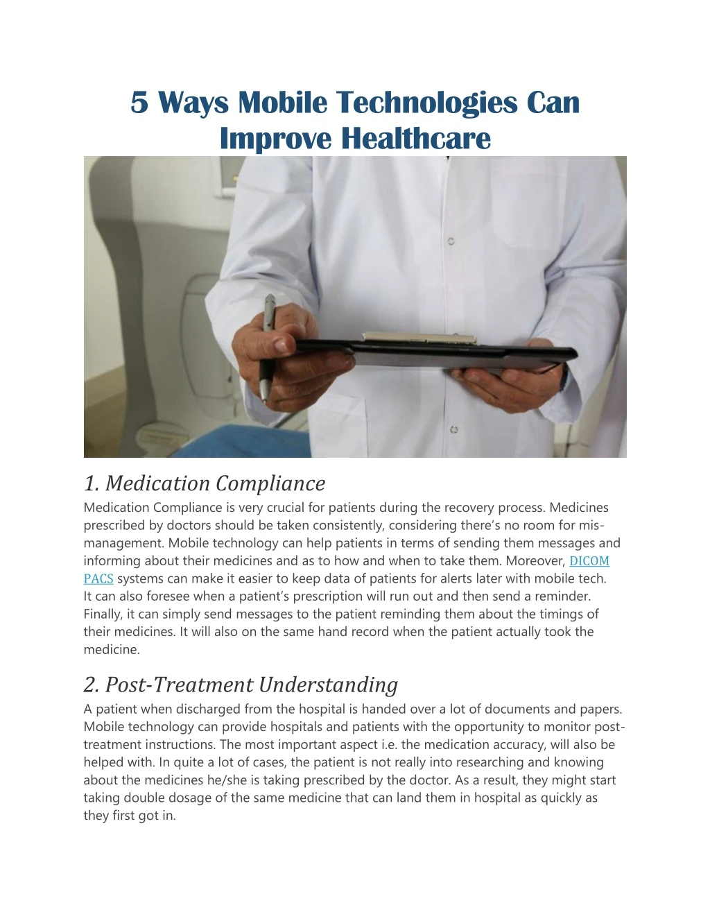 5 ways mobile technologies can improve healthcare