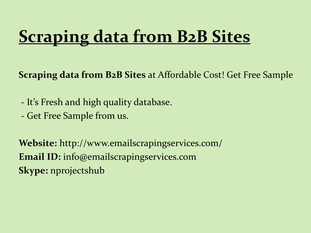 scraping data from b2b sites