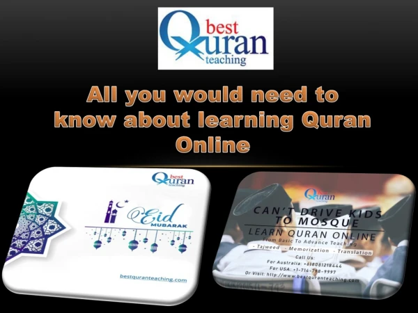 All you would need to know about learning Quran Online