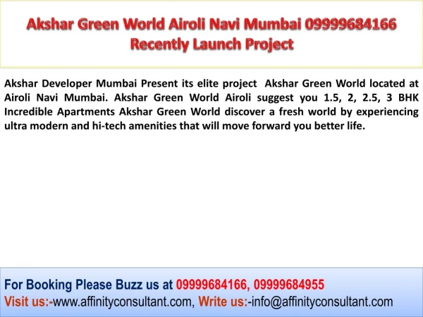 Akshar Green World, Akshar Green World Airoli, Akshar Green
