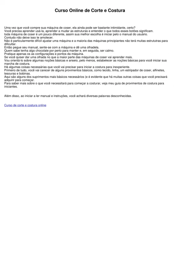 curso online de corte e costura