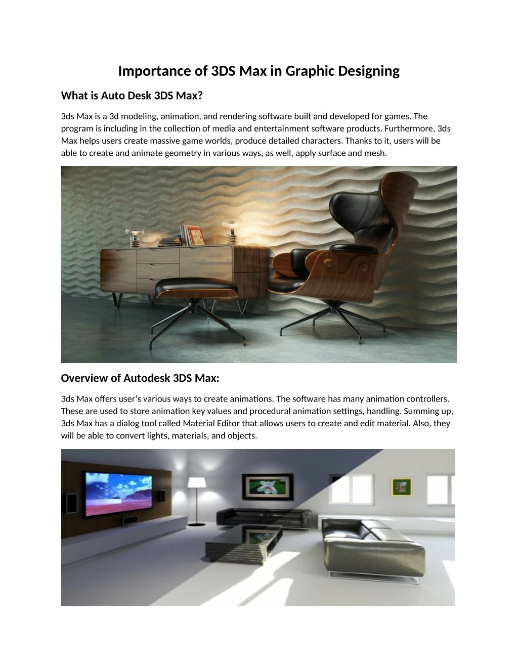 importance of 3ds max in graphic designing