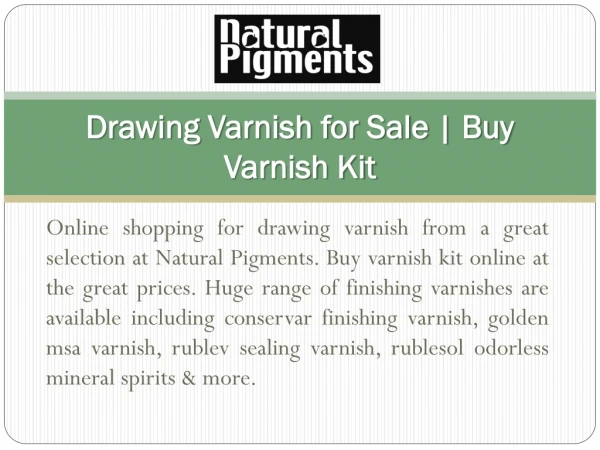 Drawing Varnish for Sale | Buy Varnish Kit | Natural Pigments