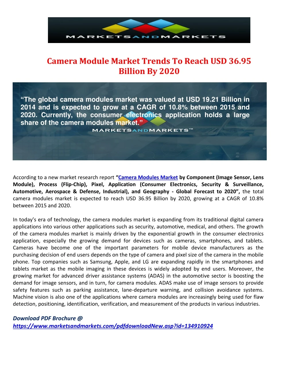camera module market trends to reach