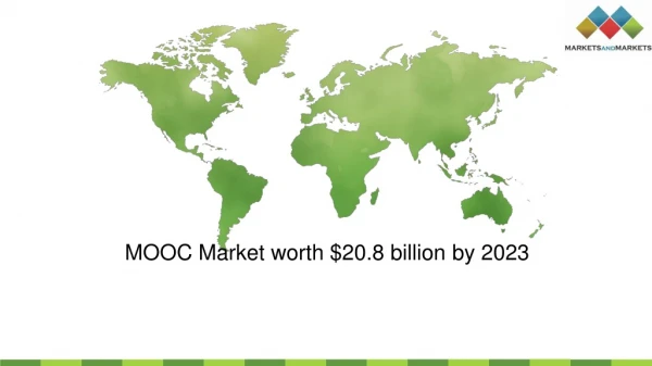 MOOC Market worth $20.8 billion by 2023