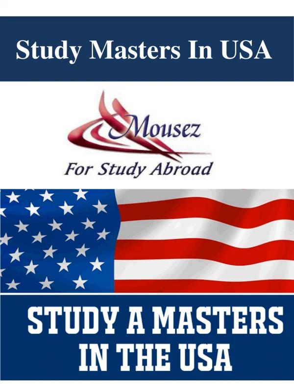 Study Masters In USA