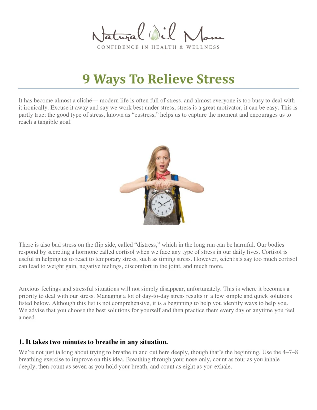 9 ways to relieve stress
