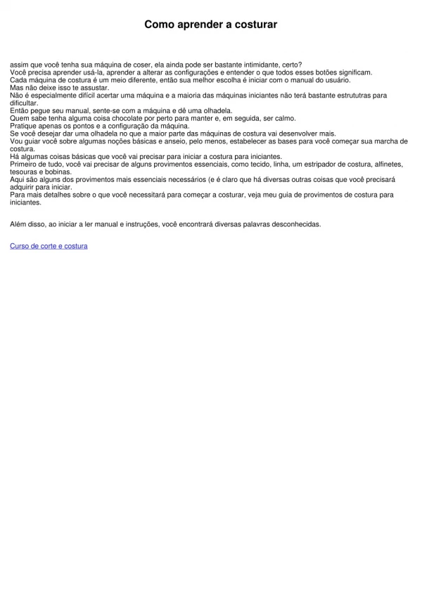 como aprender a costurar