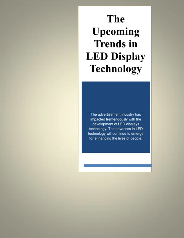 The Upcoming Trends in LED Display Technology