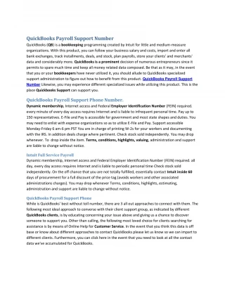 QuickBooks Full Service Payroll Support - slide 1