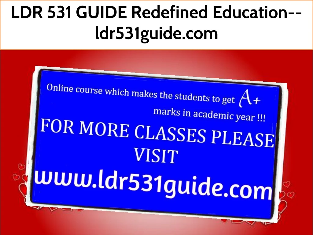 ldr 531 guide redefined education ldr531guide com