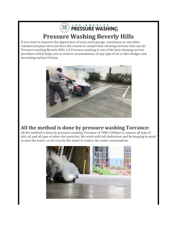 Pressure Washing Beverly Hills