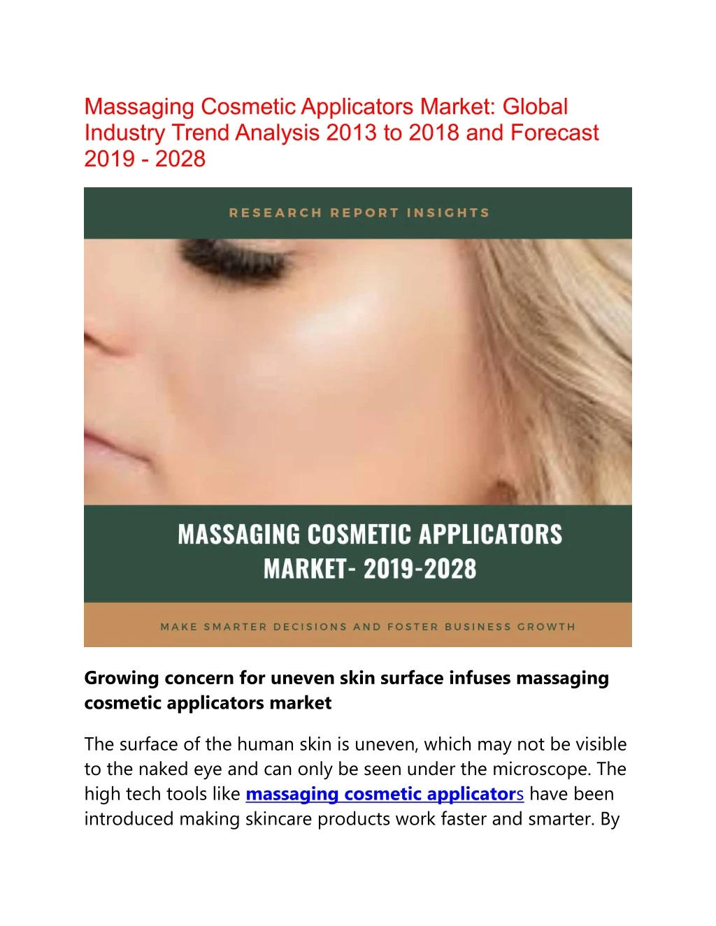massaging cosmetic applicators market global