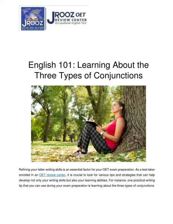 English 101: Learning About the Three Types of Conjunctions
