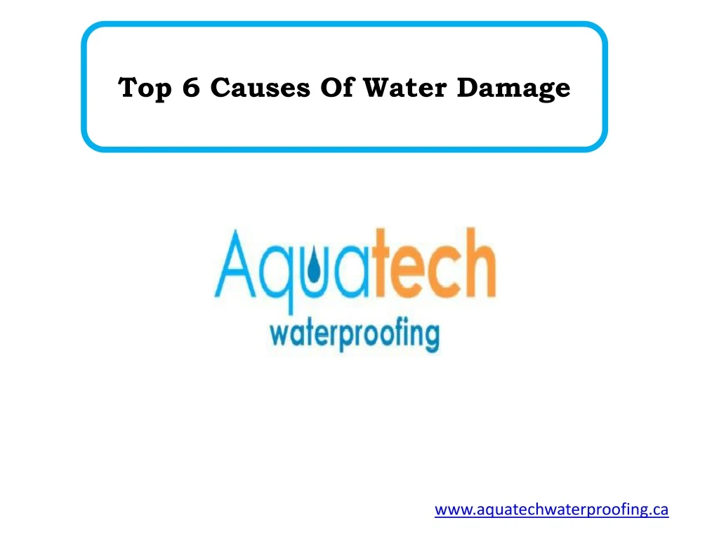 top 6 causes of water damage