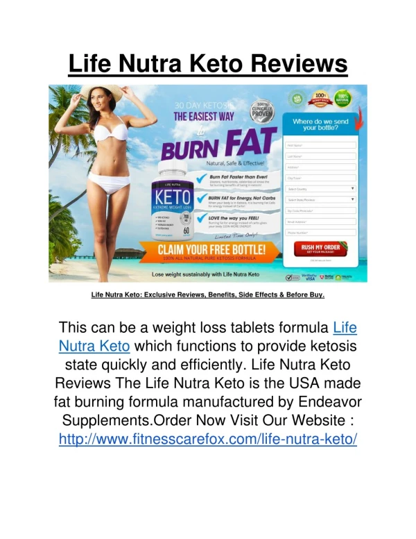 Health Facts Easy - Life Nutra Keto Diet weight Loss Really Work?