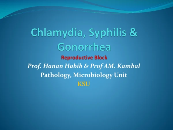 Chlamydia, Syphilis &amp; Gonorrhea Reproductive Block