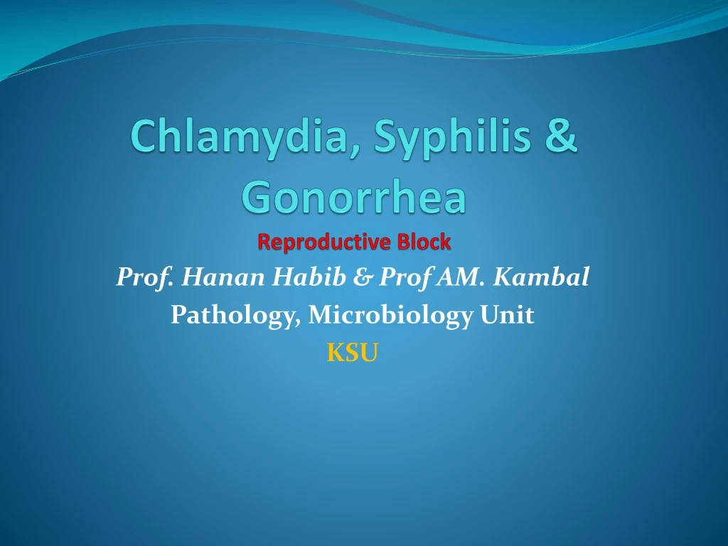 Ppt Chlamydia Syphilis And Gonorrhea Reproductive Block Powerpoint Presentation Id 834625