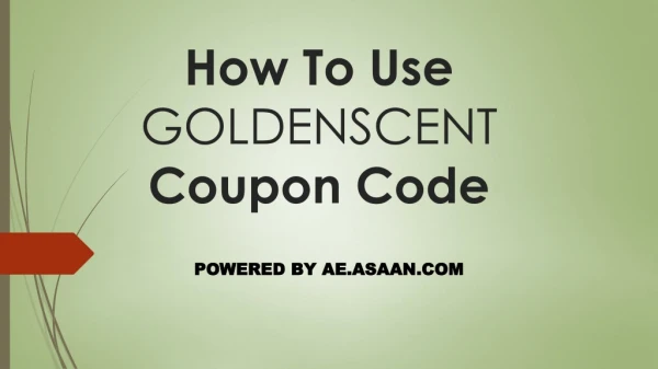 How To Use Golden Scent Discount Code UAE