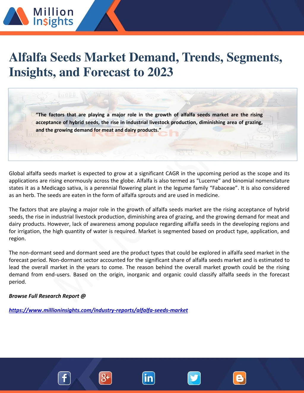 alfalfa seeds market demand trends segments
