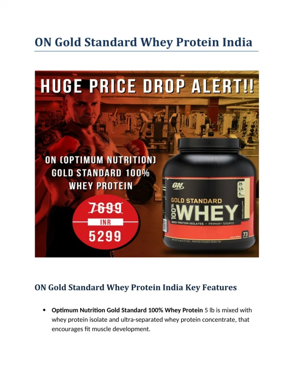 Buy ON Gold Standard 100% Whey Protein, 5lb Online in India (100% Authentic)