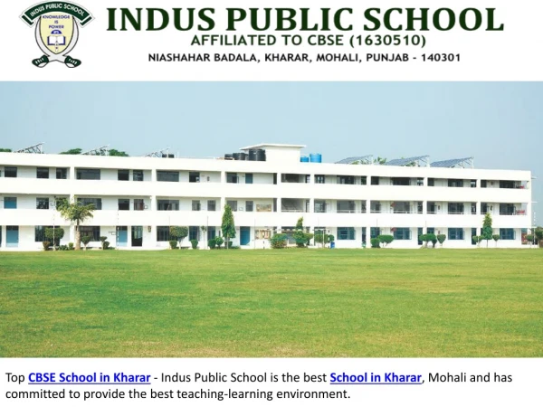 Best and Top CBSE School in Kharar, Mohali - Indus Public School