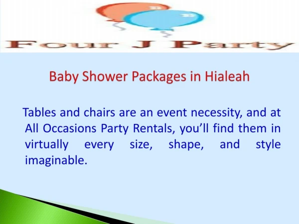 Baby Shower Packages in Hialeah