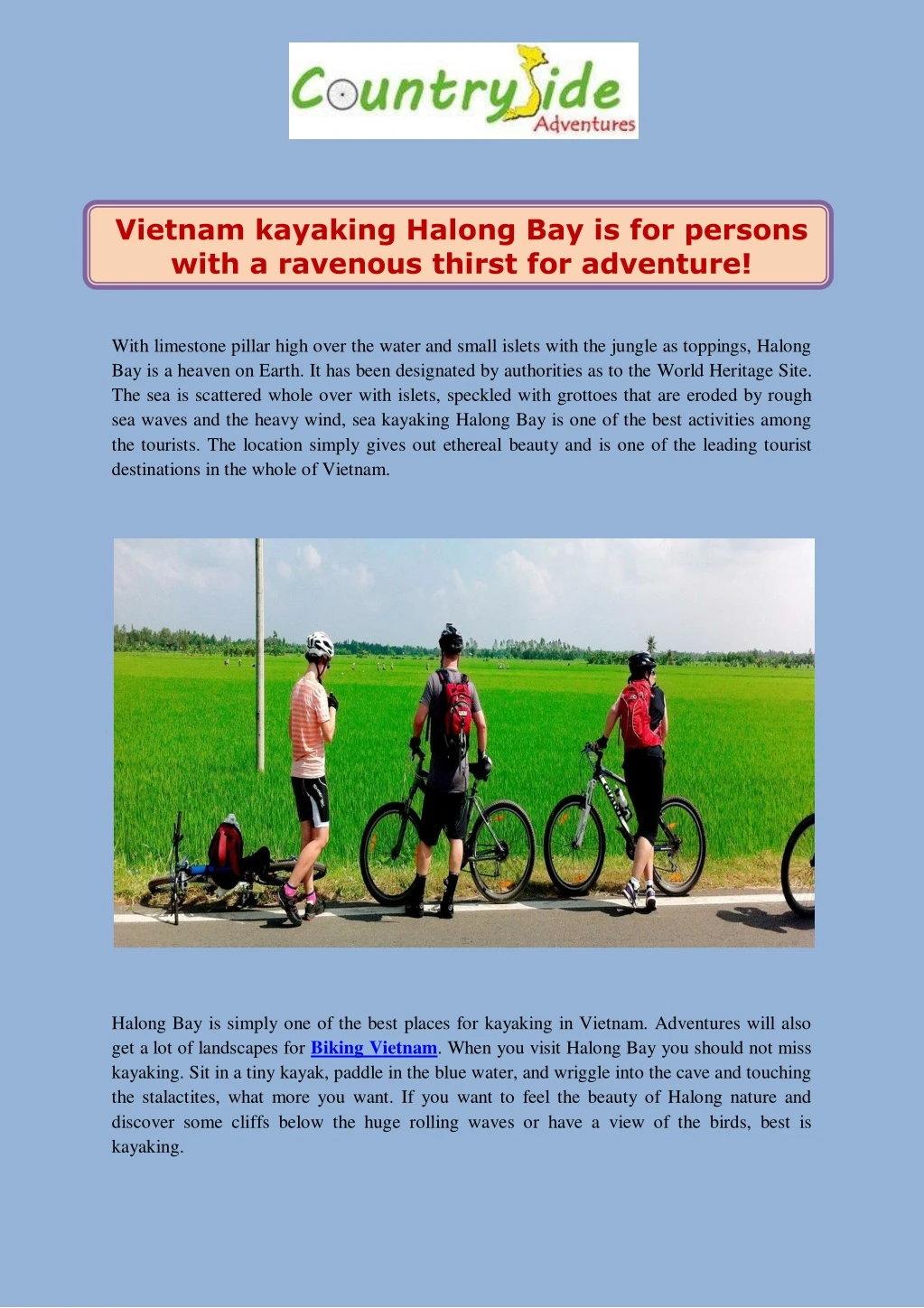 vietnam kayaking halong bay is for persons with