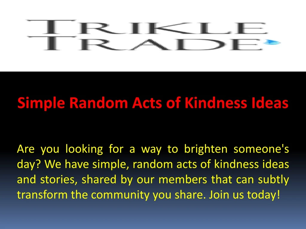 simple random acts of kindness ideas