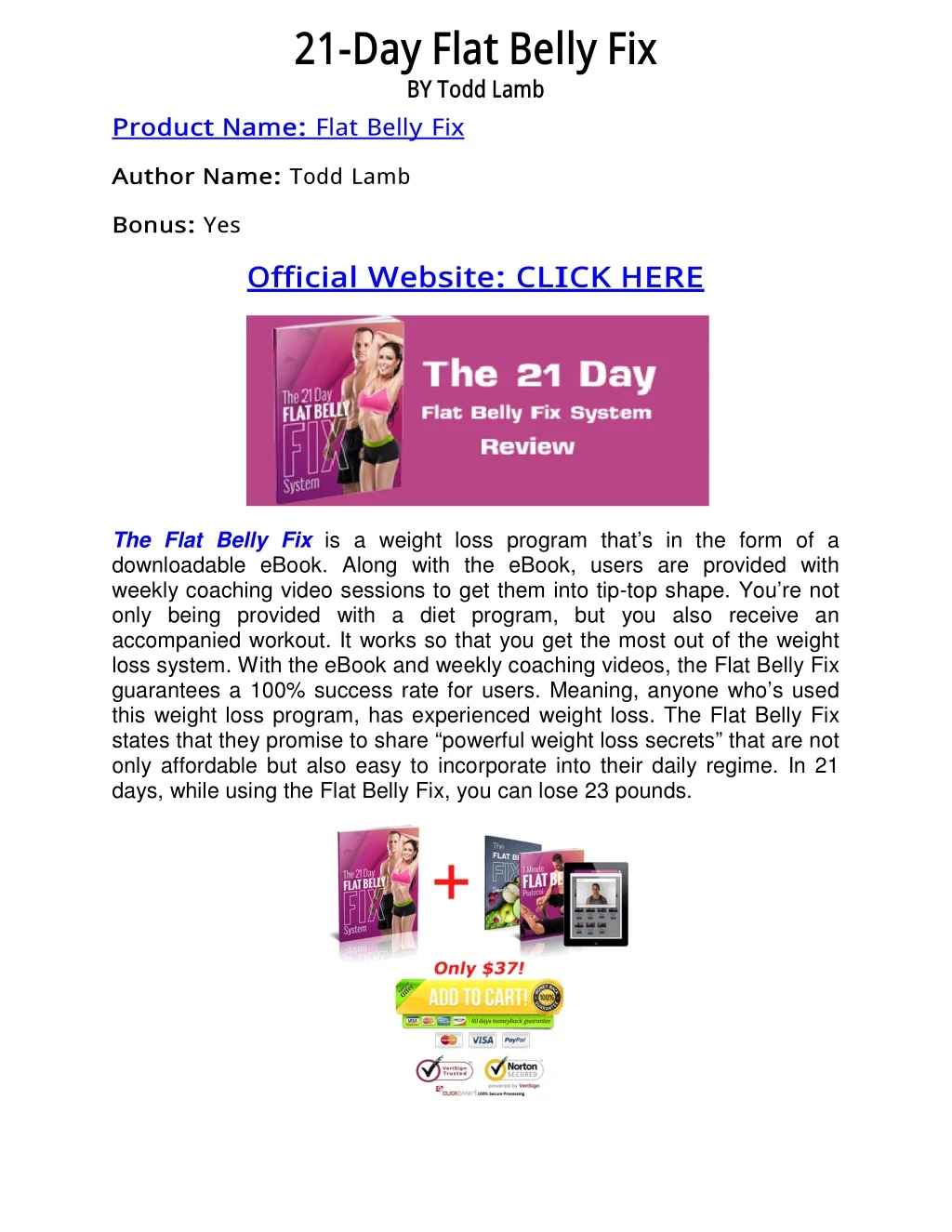 21 day flat belly fix by todd lamb product name