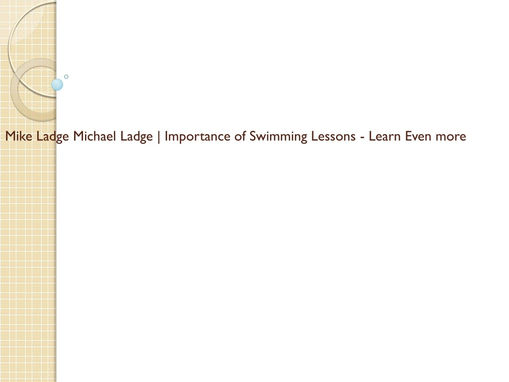 mike ladge michael ladge importance of swimming