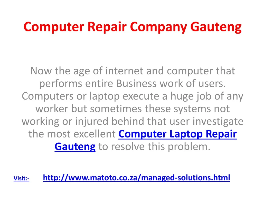 computer repair company gauteng
